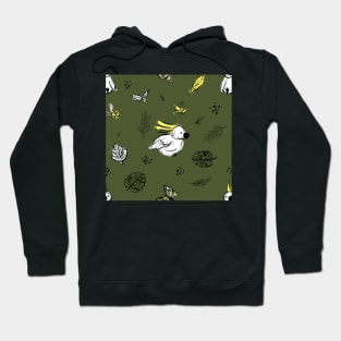 Cockatoos Green Hoodie